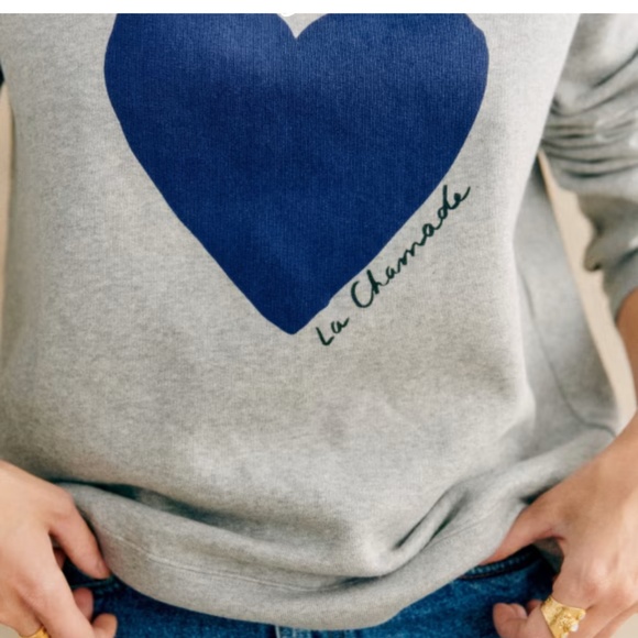 Sezane La Chamade Gray Sweatshirt Size M - Picture 3 of 10